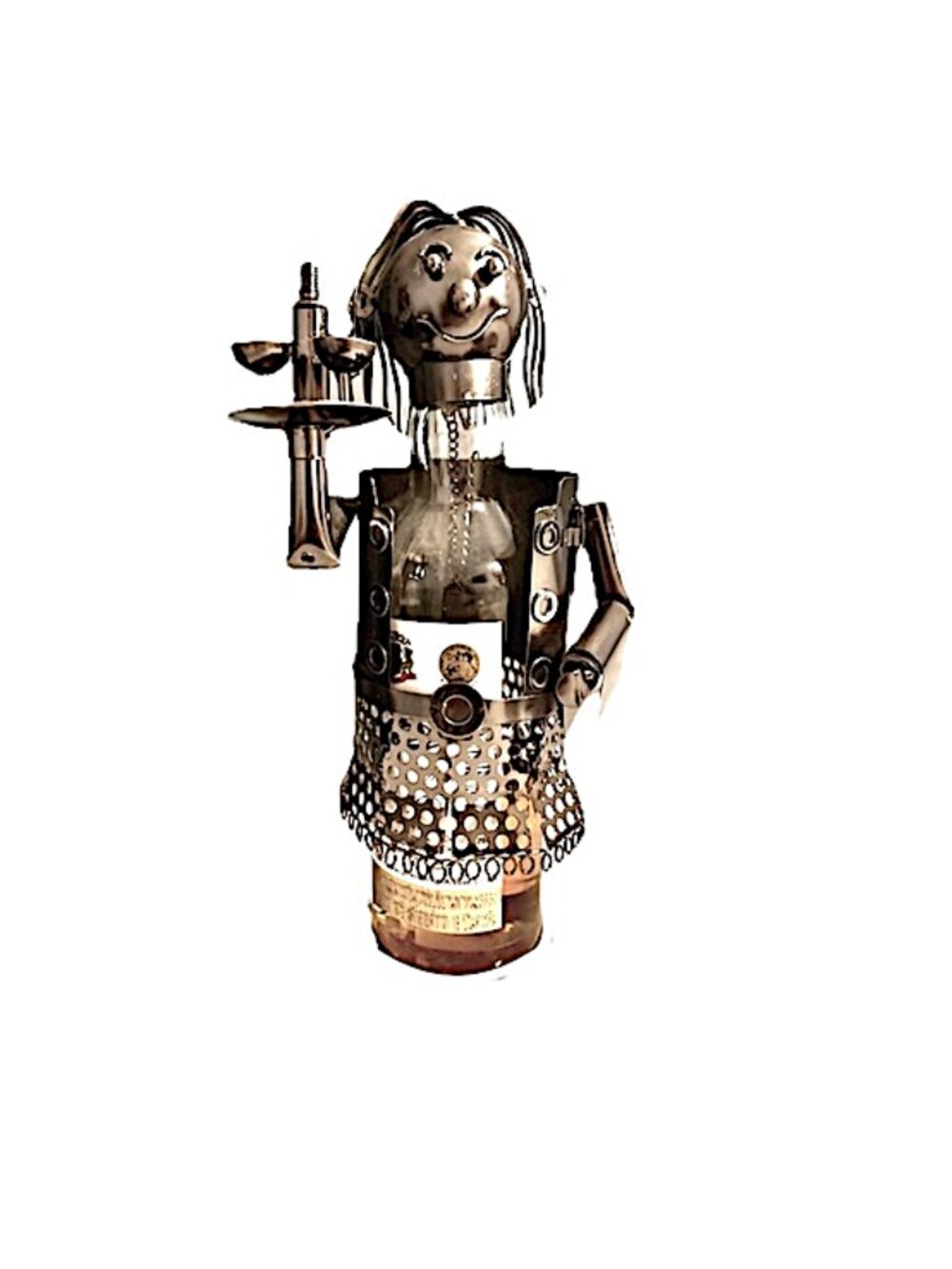 Wine Bottle Holder Tabletop Robot Sommelier Whimsical Gift Wine Enthusiasts NEW